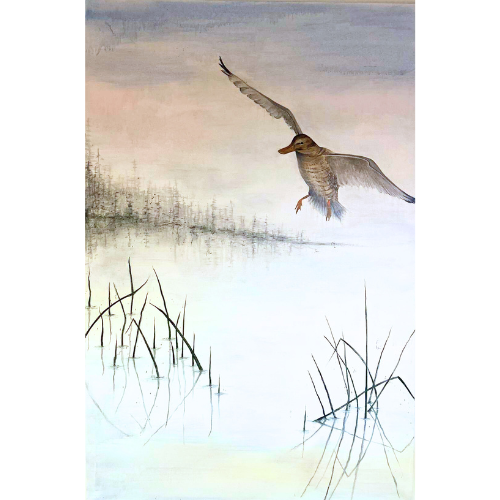 Duck in the morning mist | Commissioned work housewarming gift
