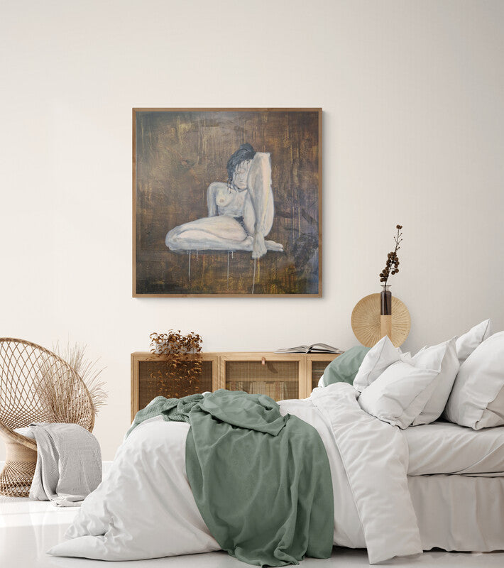 Rustende vrouw | Origineel schilderij | Simone Freiheit
