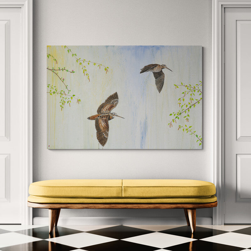 Forårssnepper (Scolopax rusticola) | Originalt maleri | Simone Freiheit
