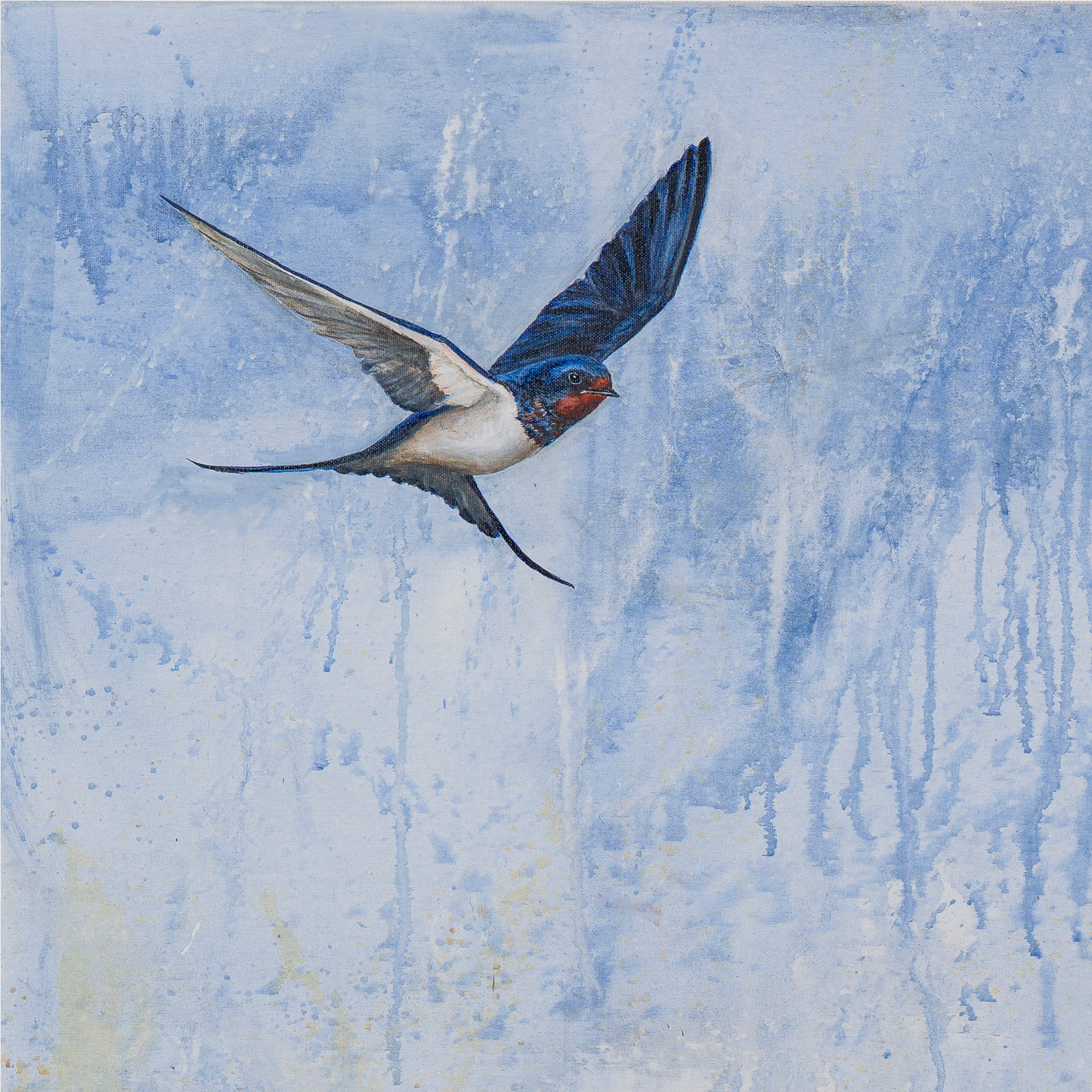 Landsvaler (Hirundo rustica) | Originalt maleri | Simone Freiheit