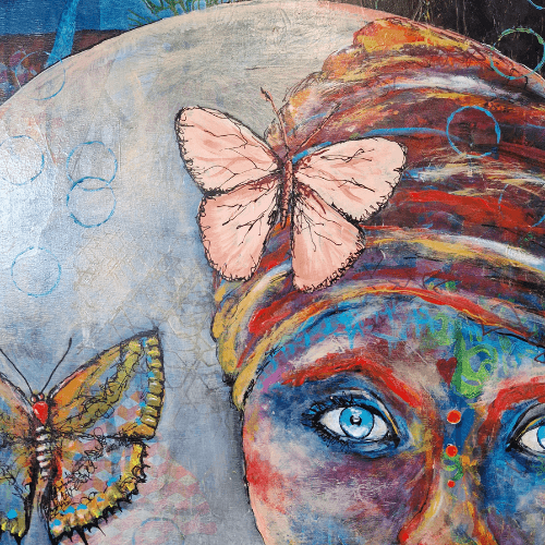 Butterfly lady | Originalt maleri | Simone Freiheit